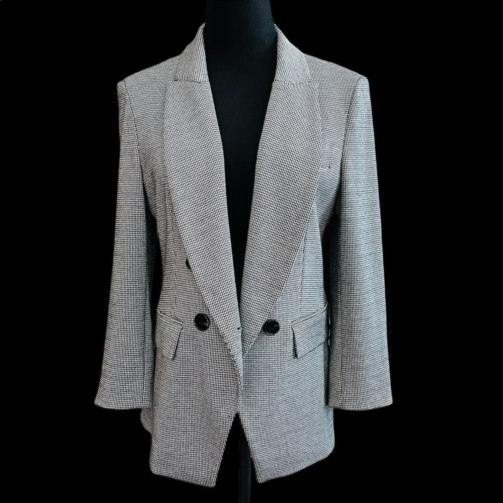 1state Soft Knit Double Breasted Houndstooth Blaz… - image 3